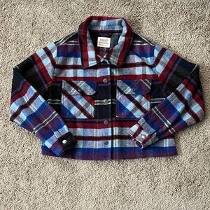 Ashley By 26 International Outerwear Plaid Shacket Jacket Women Wool Blend s